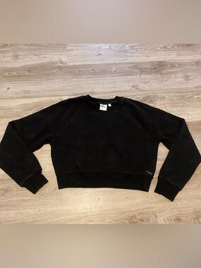 TNA Black Cropped Sweatshirt with Subtle Logo